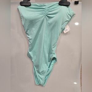 The Bikini Lab Aqua Ruched One Piece